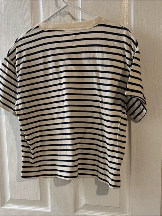Madewell Cream and Black Striped Crewneck Tee - Picture 4 of 4